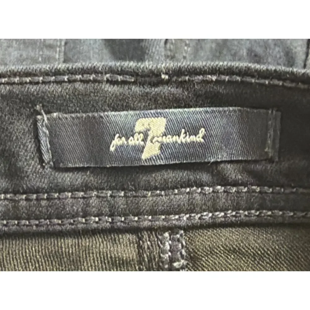 7 For All Mankind Black Flare Bootcut Jeans Size 23 Stretch Y2K Low Mid Rise 32